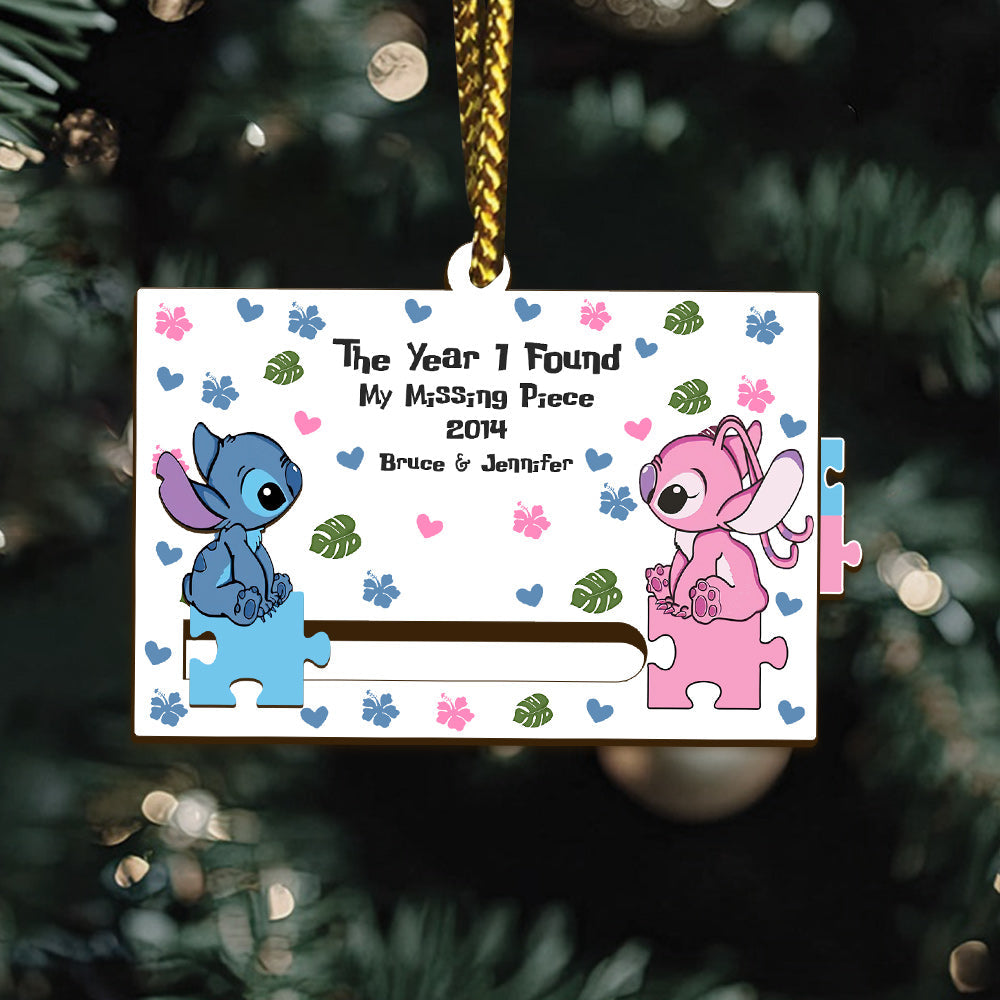 Personalized Sliding Ornament Ohana Gift for Couples Sliding Ornament GradoCreations