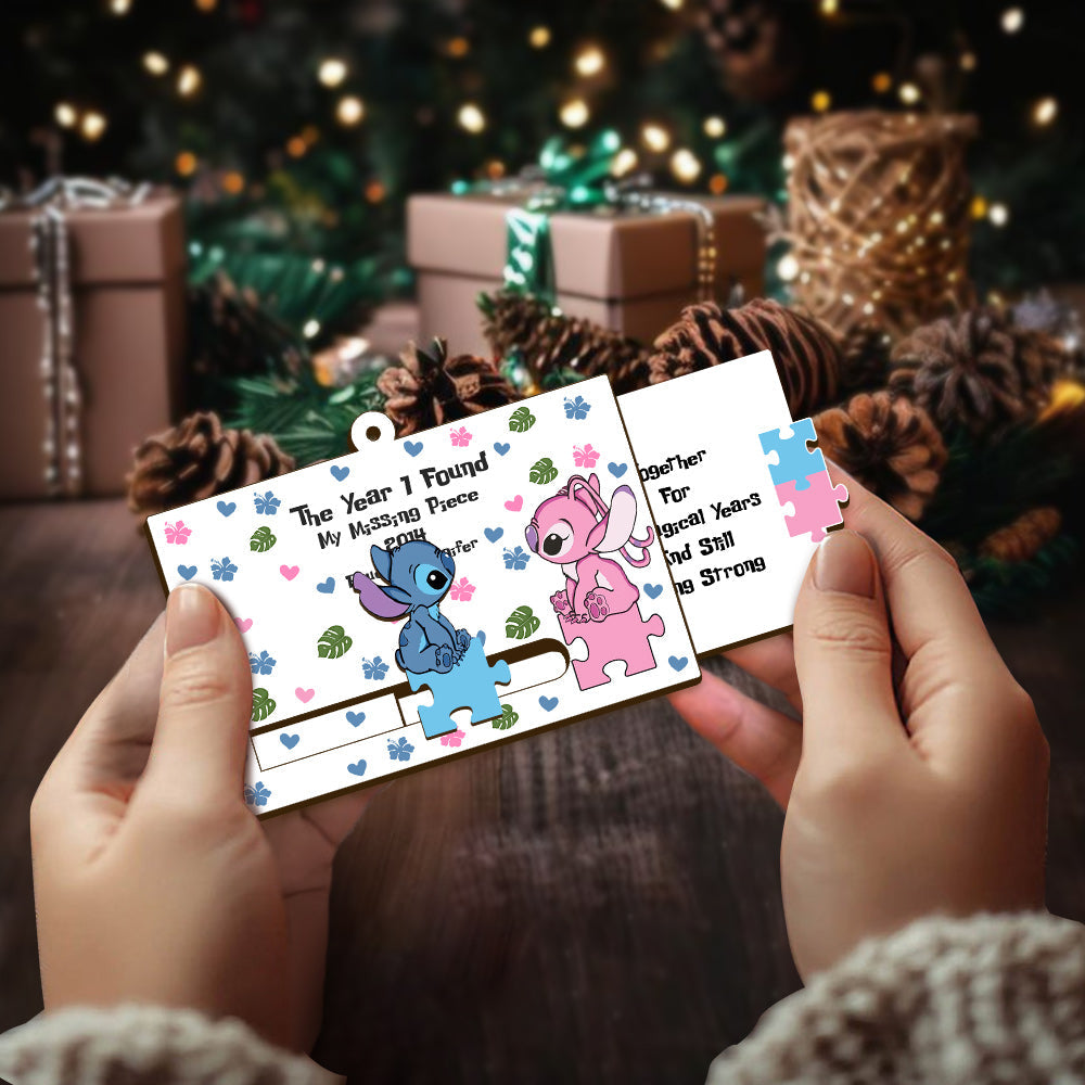 Personalized Sliding Ornament Ohana Gift for Couples Sliding Ornament GradoCreations
