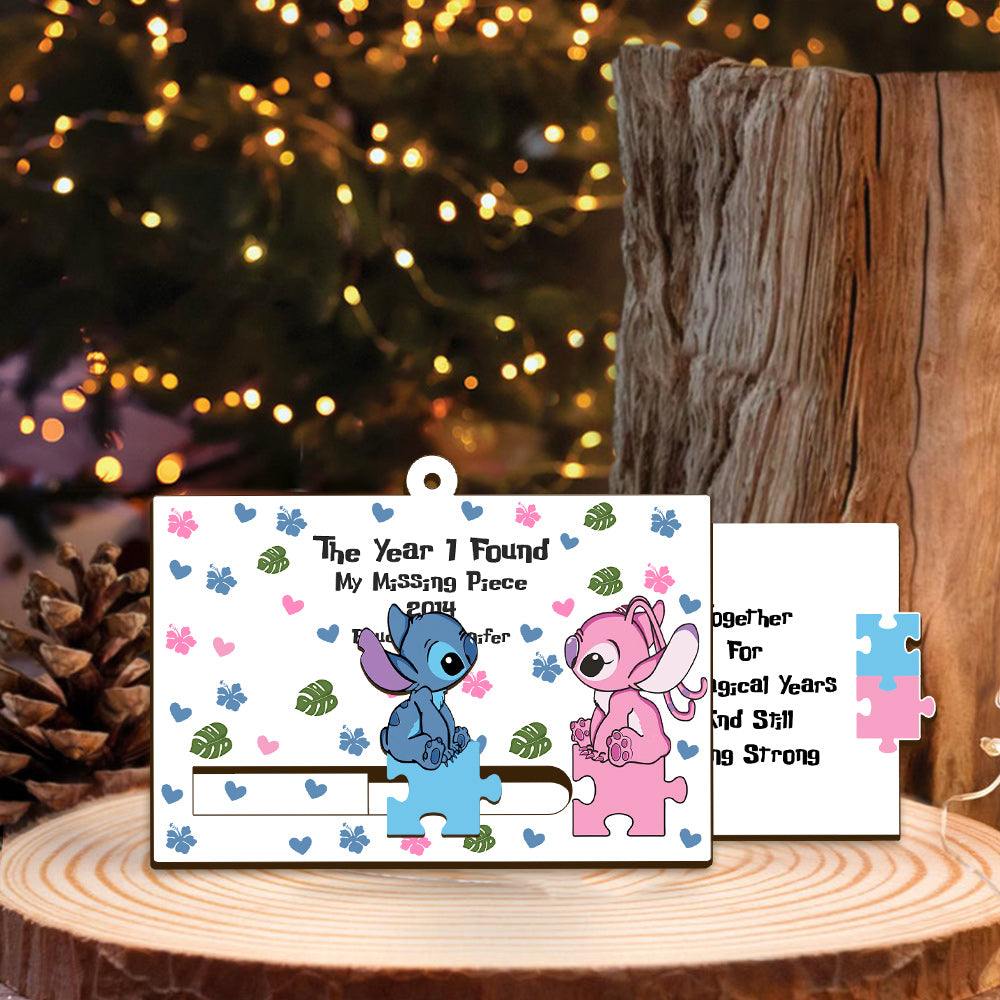 Personalized Sliding Ornament Ohana Gift for Couples Sliding Ornament GradoCreations
