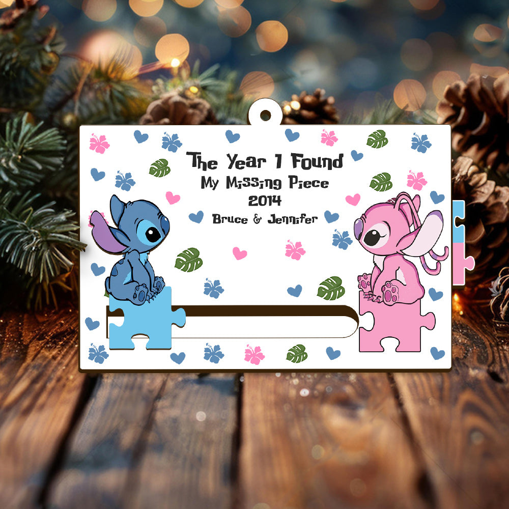 Personalized Sliding Ornament Ohana Gift for Couples Sliding Ornament GradoCreations