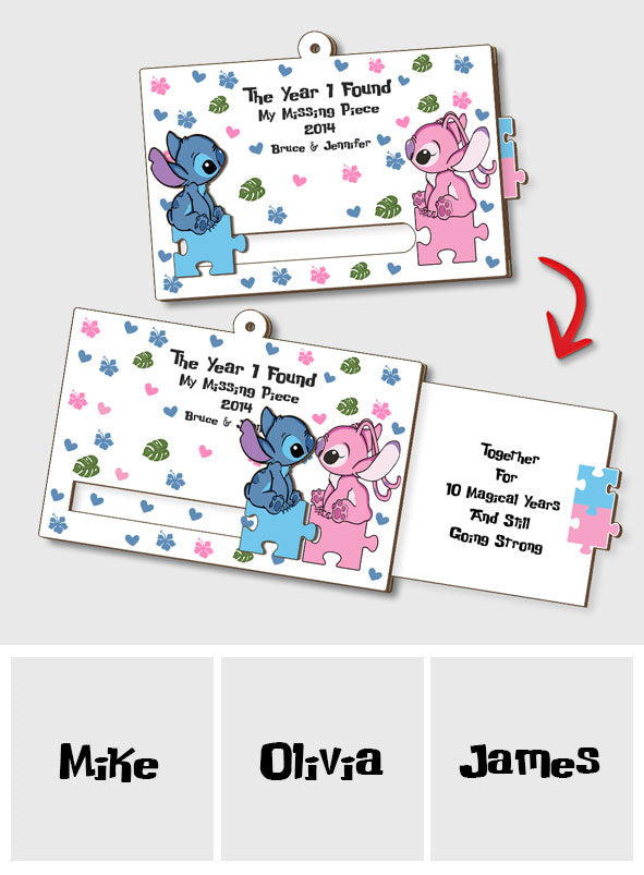 Personalized Sliding Ornament Ohana Gift for Couples Sliding Ornament GradoCreations