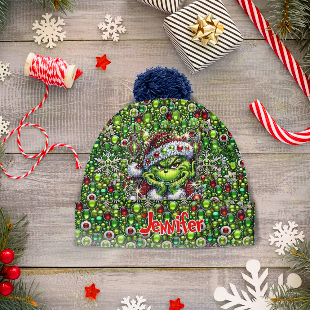 Personalized Grinch Beanie Hat Custom Name Christmas Gift Beanie Hat GradoCreations