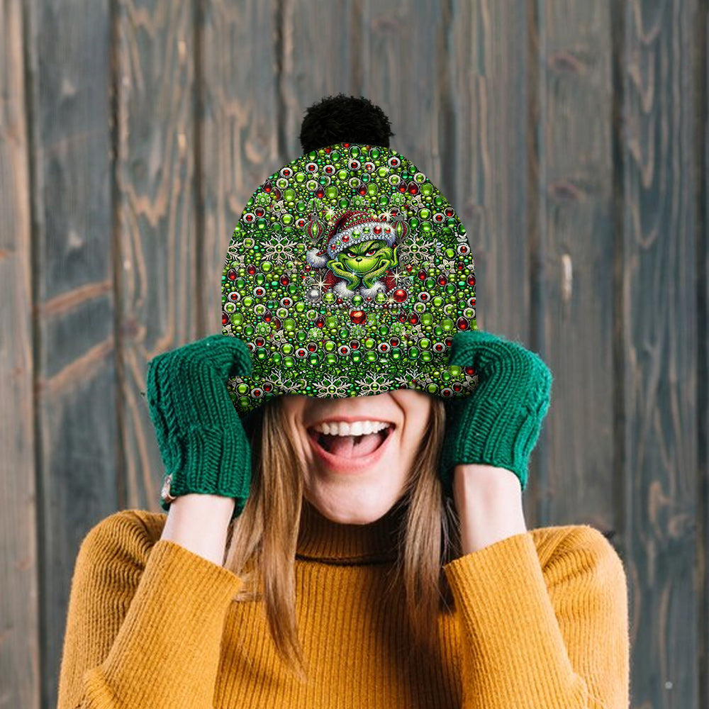 Personalized Grinch Beanie Hat Custom Name Christmas Gift Beanie Hat GradoCreations