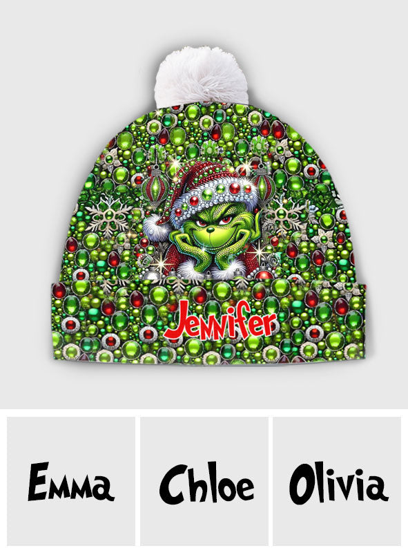 Personalized Grinch Beanie Hat Custom Name Christmas Gift Beanie Hat GradoCreations