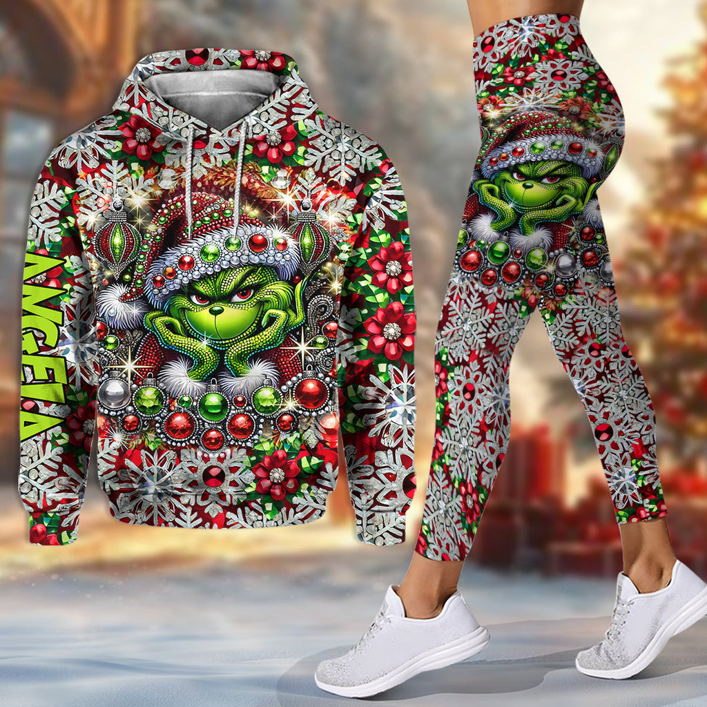 Personalized Grinch Hoodie & Leggings Christmas Gift for Family Hoodie & Leggings GradoCreations