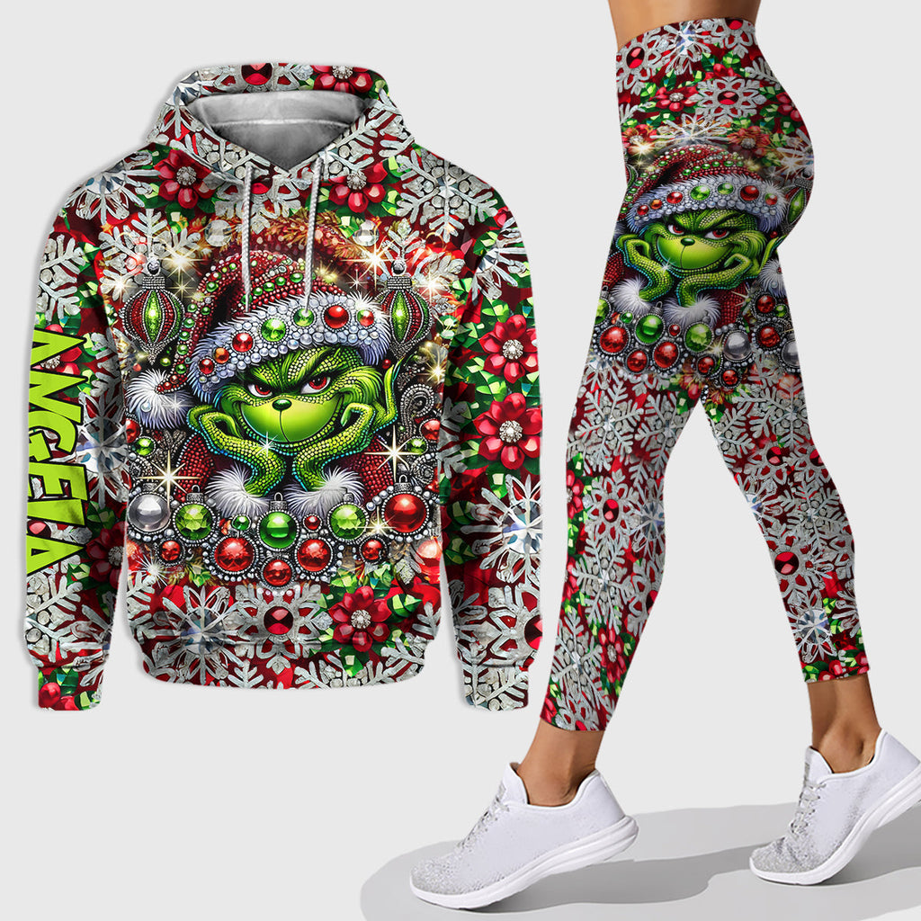 Personalized Grinch Hoodie & Leggings Christmas Gift for Family Hoodie & Leggings GradoCreations