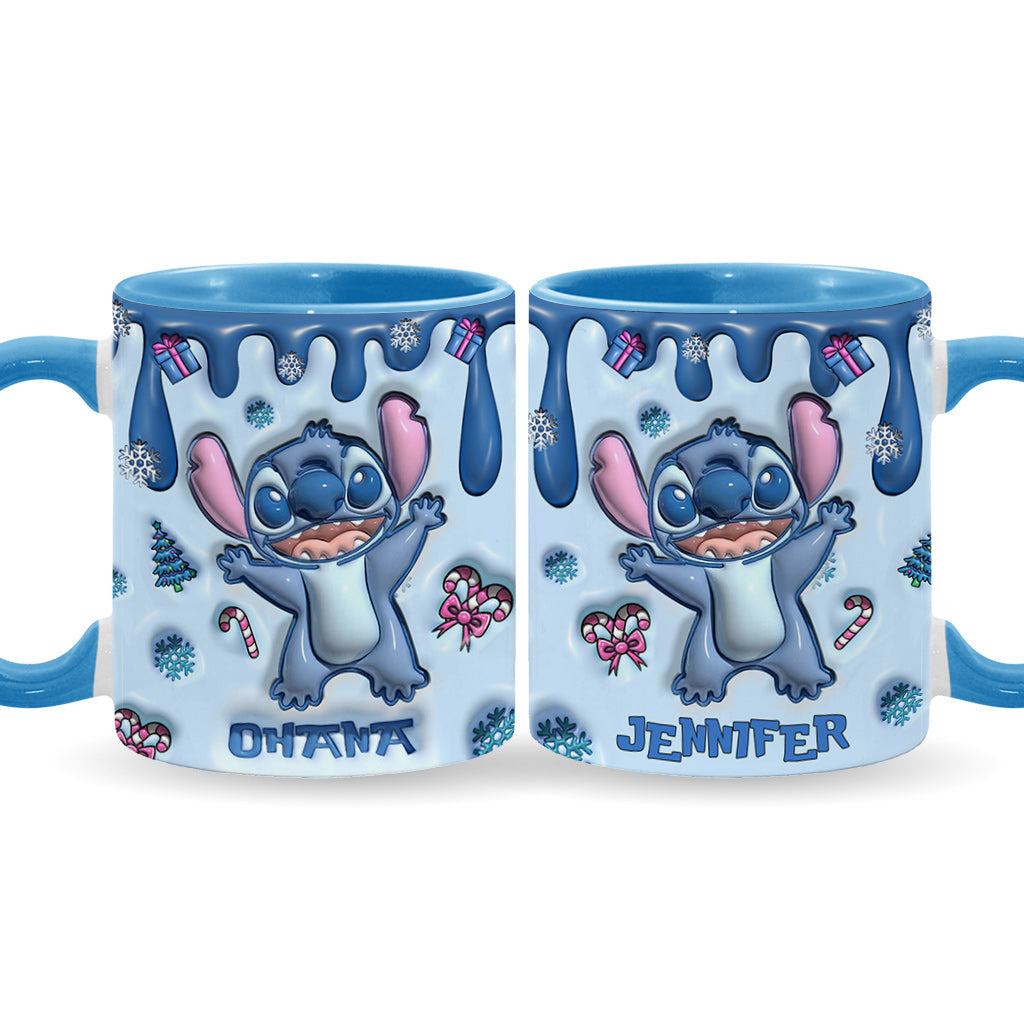 Personalized Ceramic Accent Mug Ohana Gift for Mom or Dad Accent Mug GradoCreations