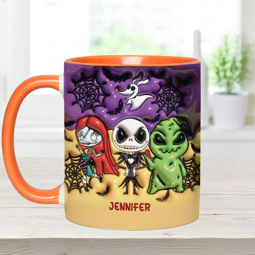 Personalized Nightmare Accent Mug Custom Name Gift for Halloween Accent Mug GradoCreations
