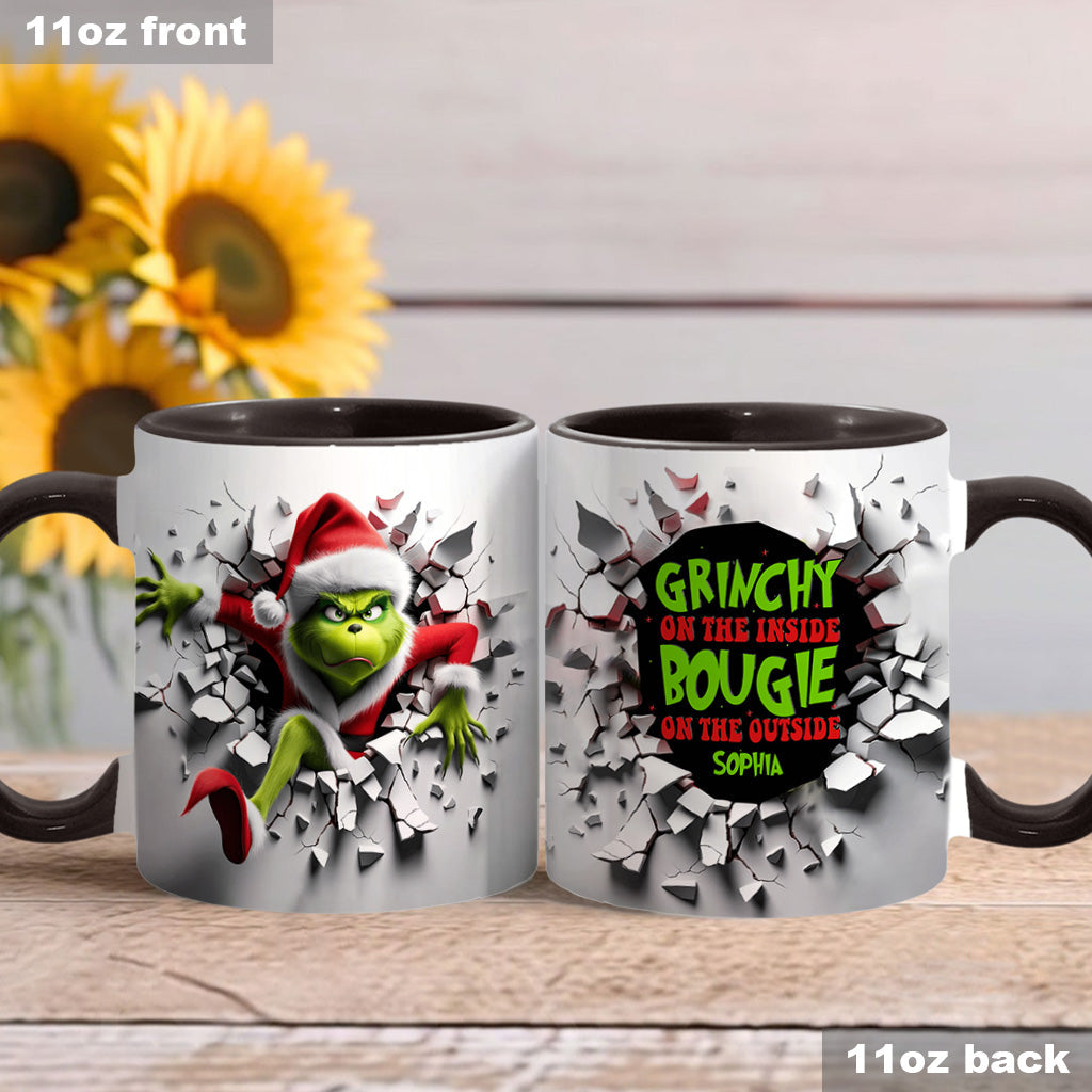 Personalized Christmas Accent Mug with Grinch Design for Holiday Gifts Accent Mug GradoCreations