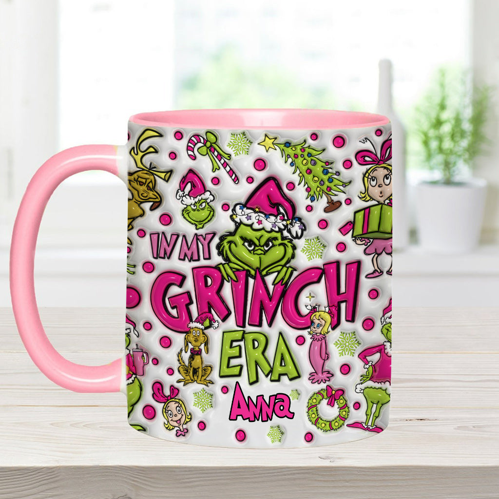 Personalized Grinch Accent Mug Custom Name Holiday Gift Accent Mug GradoCreations