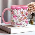Personalized Pink Mouse Ears Accent Mug Custom Name Gift for Birthday Accent Mug GradoCreations