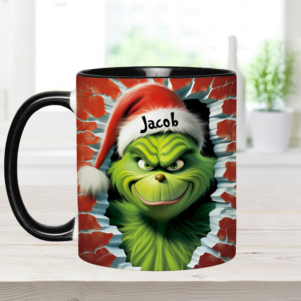 Personalized Grinch Accent Mug Custom Name Birthday Gift Accent Mug GradoCreations