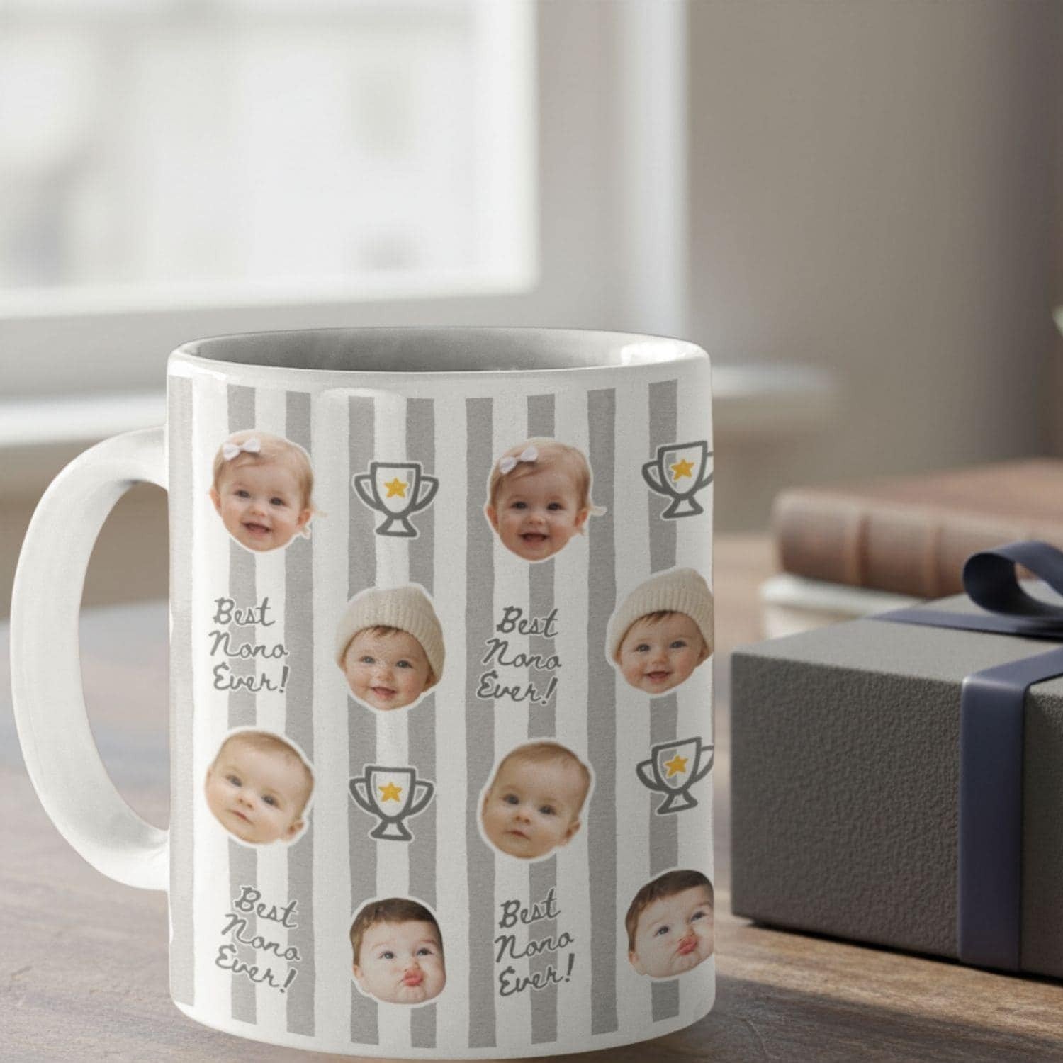 Custom Baby Face Mug Personalized Gift for Grandpa Papa HN590 - edge to edge mug fix GradoCreations