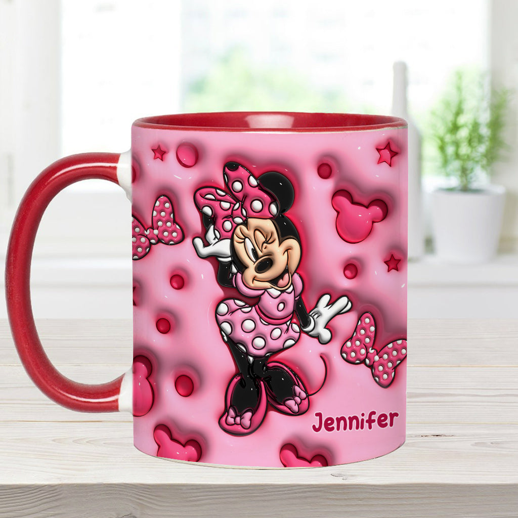 Personalized Pink Minnie Mouse Accent Mug with Custom Name Gift Accent Mug GradoCreations