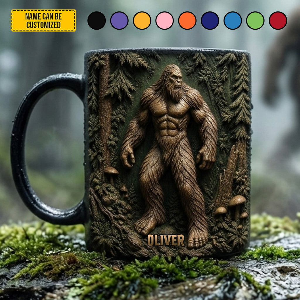 Personalized Bigfoot Accent Mug Custom Name Gift for Outdoor Lovers GradoCreations