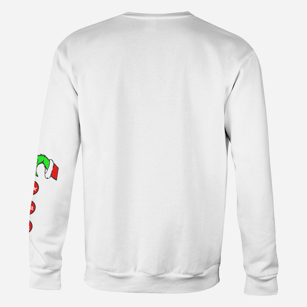 Personalized Christmas Hoodie for Mom with Grinch Design All Over Shirt GradoCreations