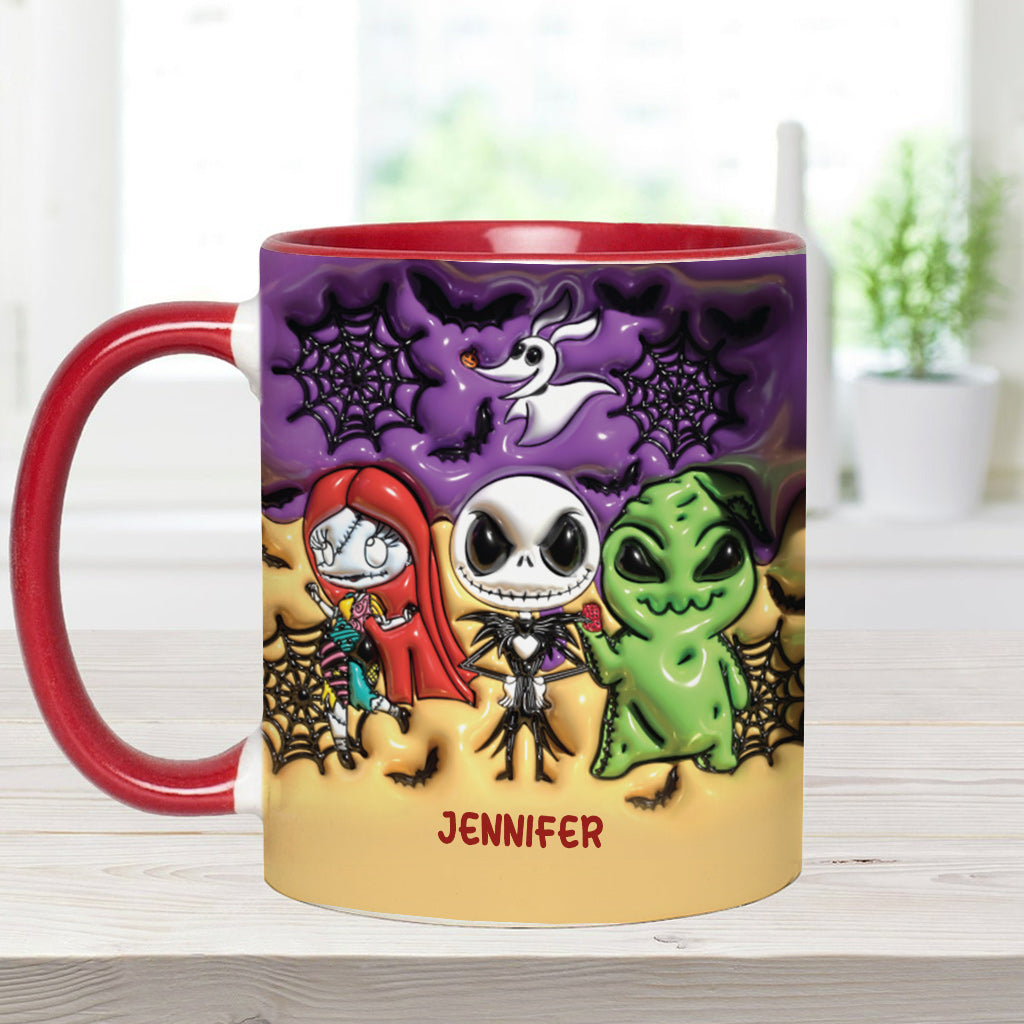 Personalized Nightmare Accent Mug Custom Name Gift for Halloween Accent Mug GradoCreations