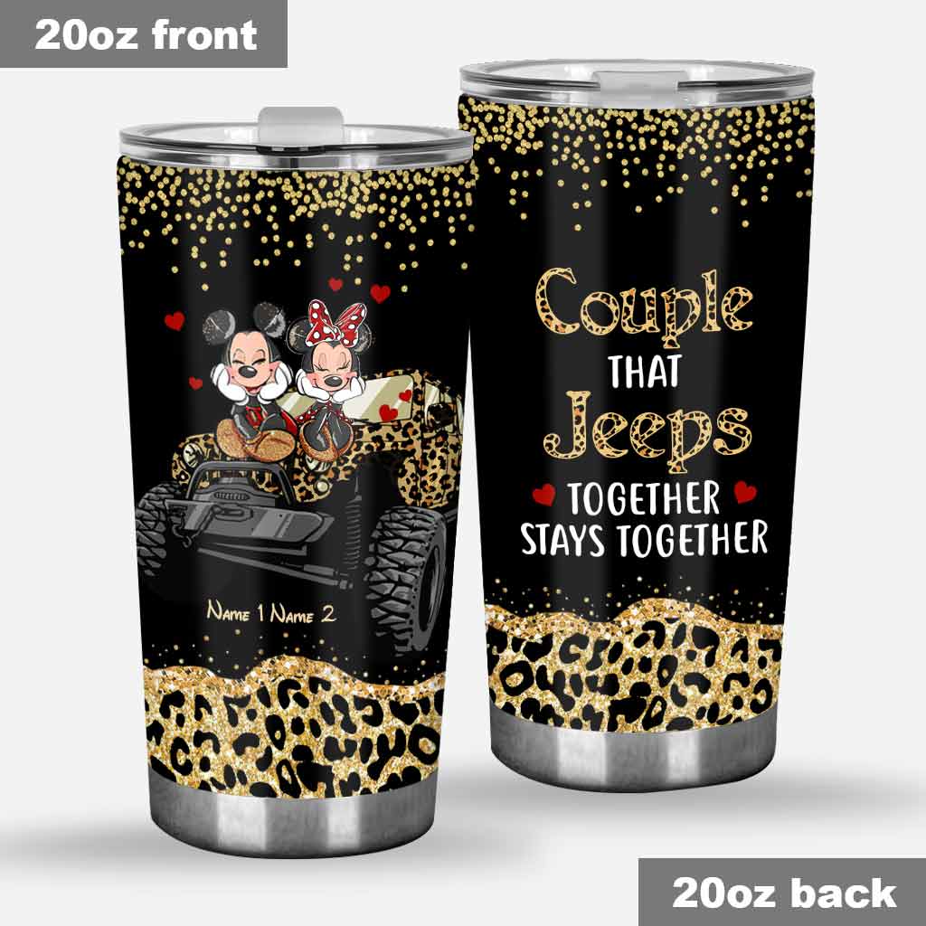 Personalized Couple Tumbler with 3D Print Custom Names Gift Tumbler GradoCreations