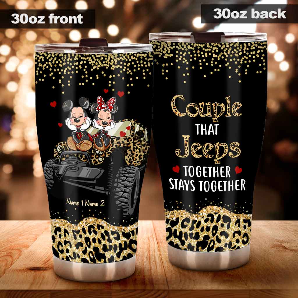 Personalized Couple Tumbler with 3D Print Custom Names Gift Tumbler GradoCreations