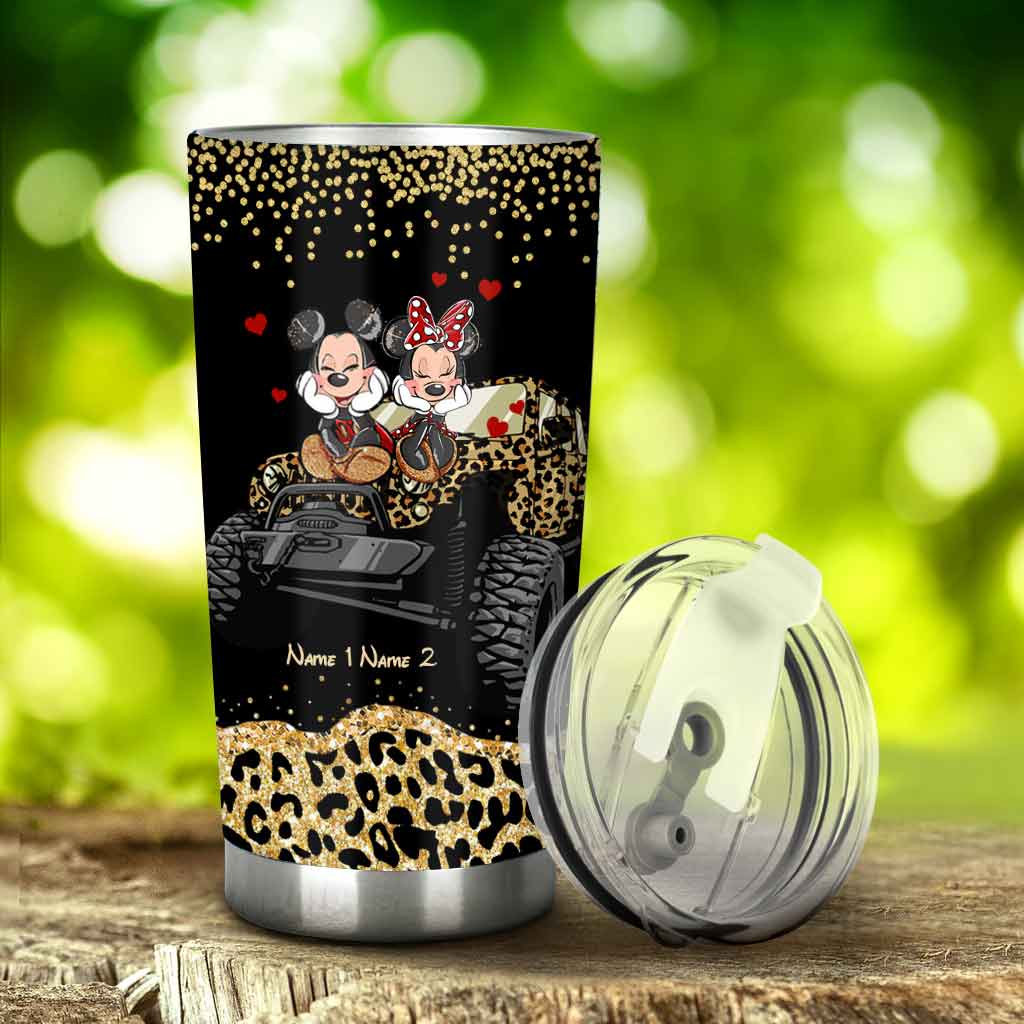 Personalized Couple Tumbler with 3D Print Custom Names Gift Tumbler GradoCreations