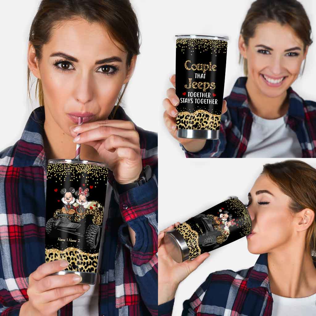 Personalized Couple Tumbler with 3D Print Custom Names Gift Tumbler GradoCreations