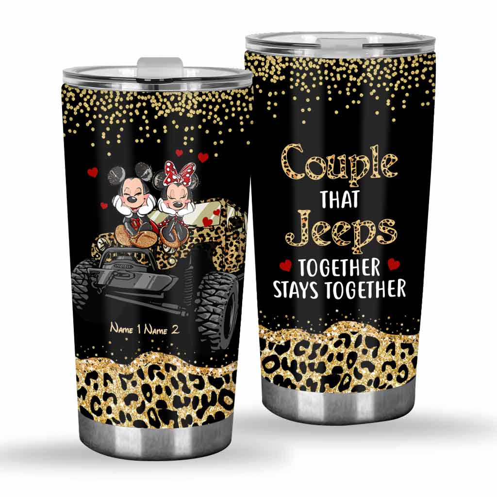 Personalized Couple Tumbler with 3D Print Custom Names Gift Tumbler GradoCreations