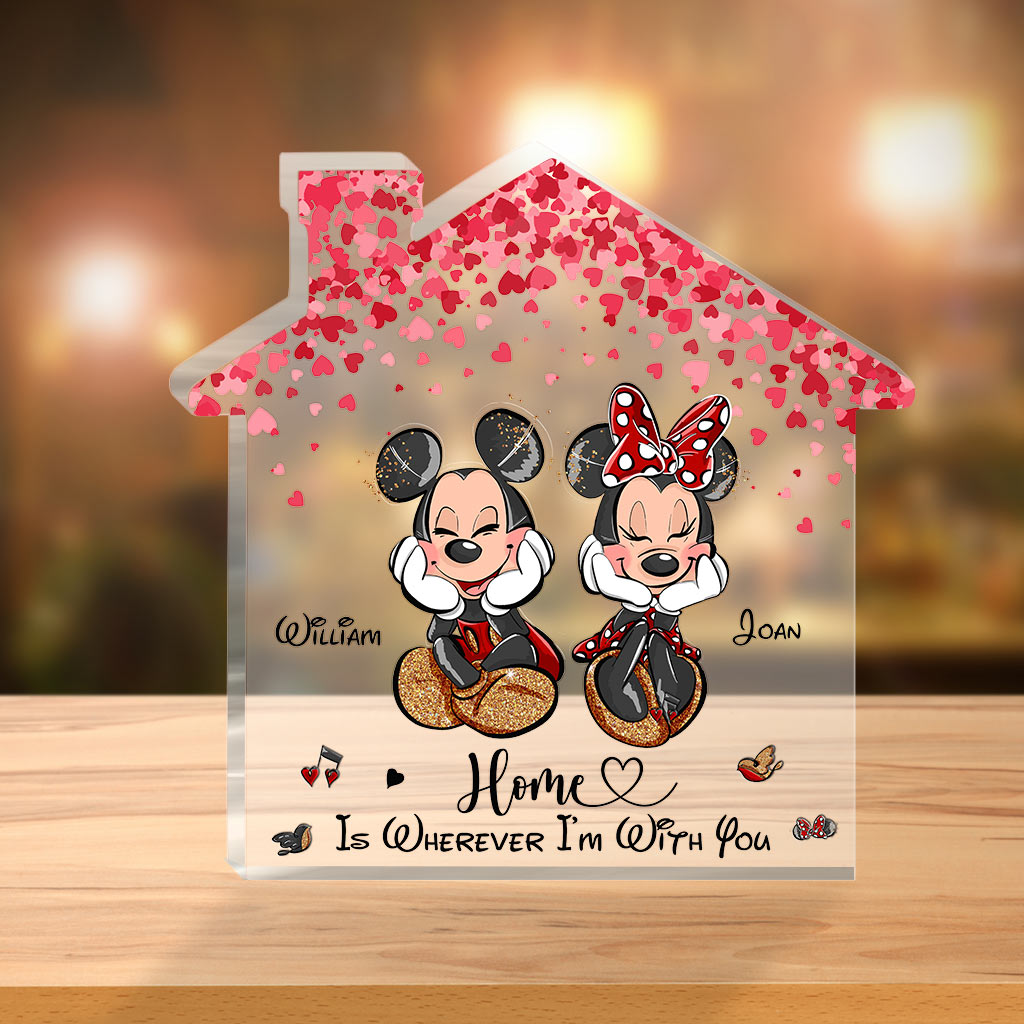 Personalized Home Is Wherever I'm With You Acrylic Plaque Gift for Couple Custom Shaped Acrylic Plaque GradoCreations