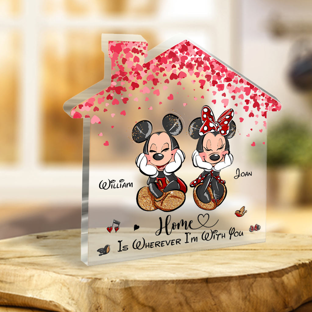 Personalized Home Is Wherever I'm With You Acrylic Plaque Gift for Couple Custom Shaped Acrylic Plaque GradoCreations