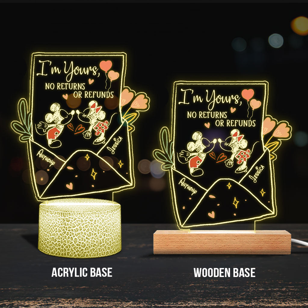 Personalized Couple Mouse Shaped Light Plaque Base with Custom Names Gift Shaped Plaque Light Base GradoCreations