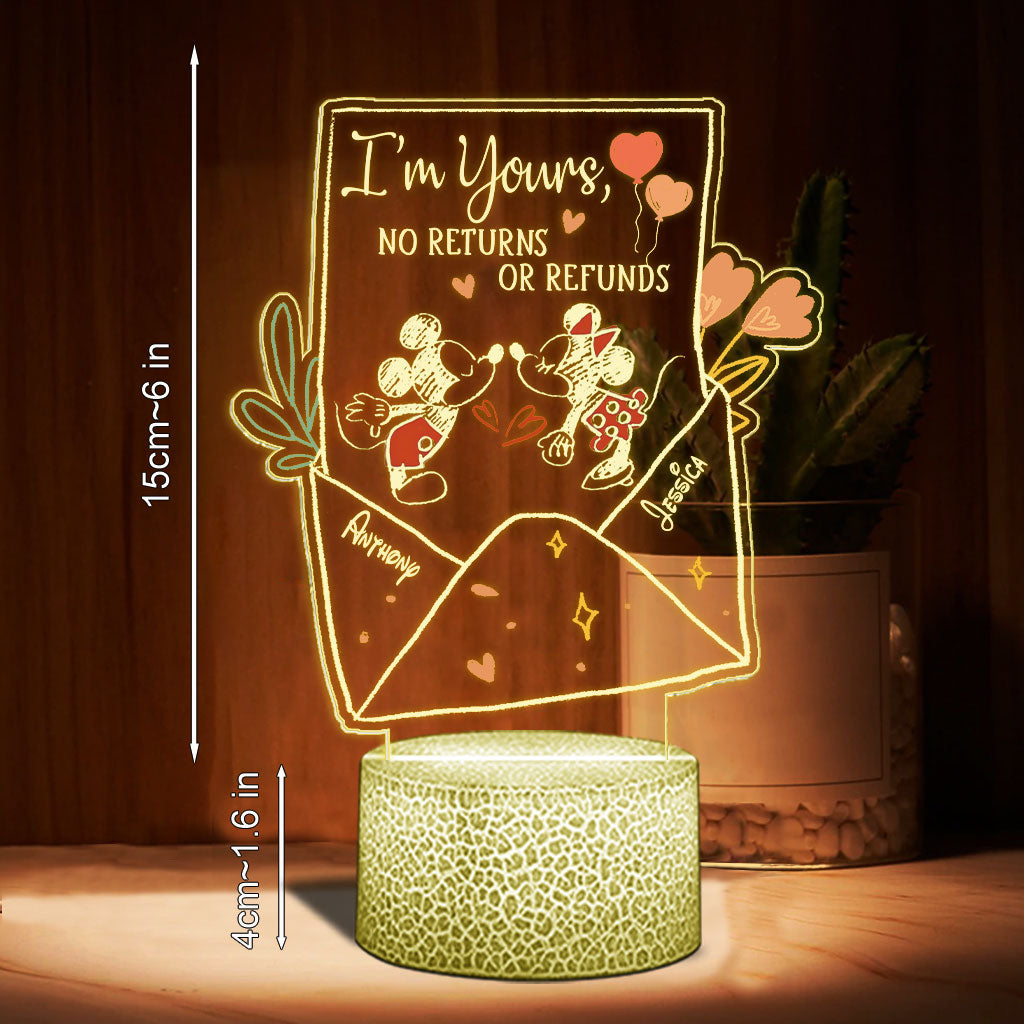 Personalized Couple Mouse Shaped Light Plaque Base with Custom Names Gift Shaped Plaque Light Base GradoCreations