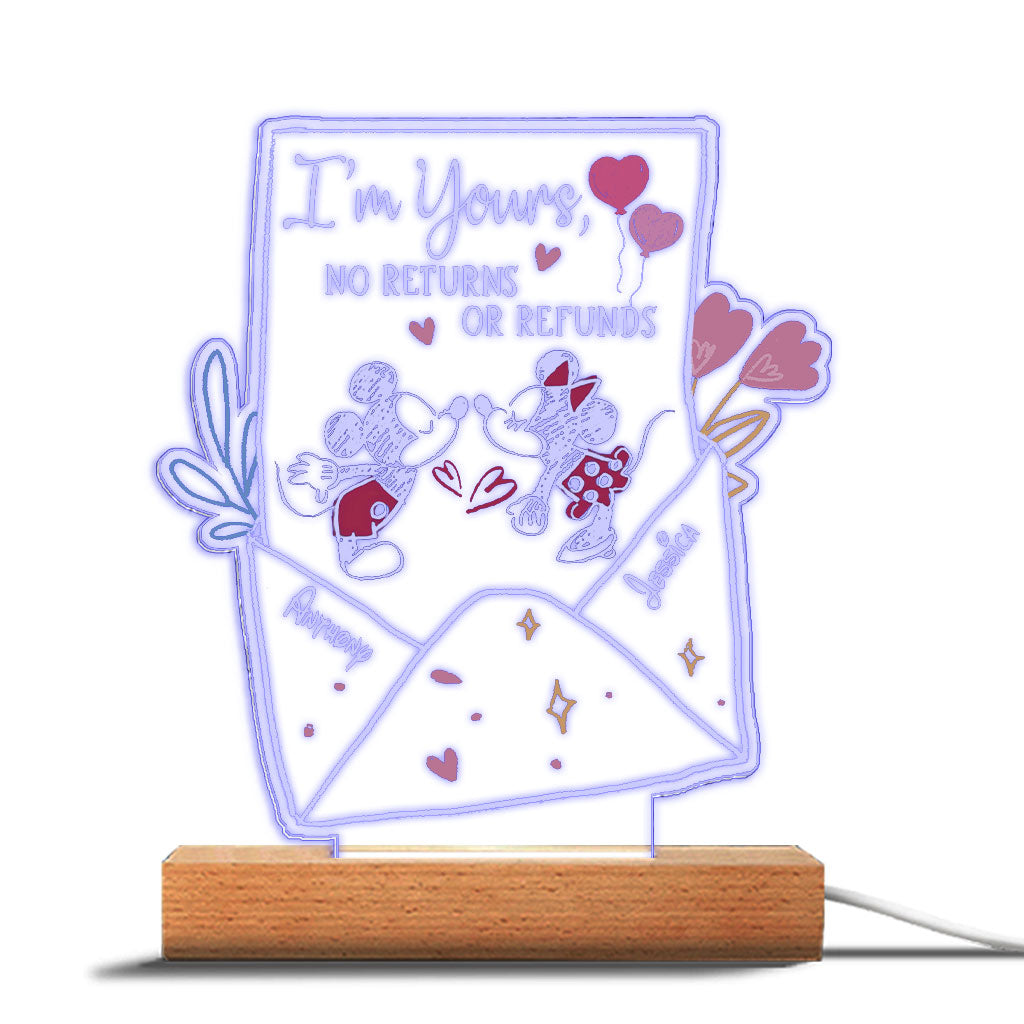 Personalized Couple Mouse Shaped Light Plaque Base with Custom Names Gift Shaped Plaque Light Base GradoCreations