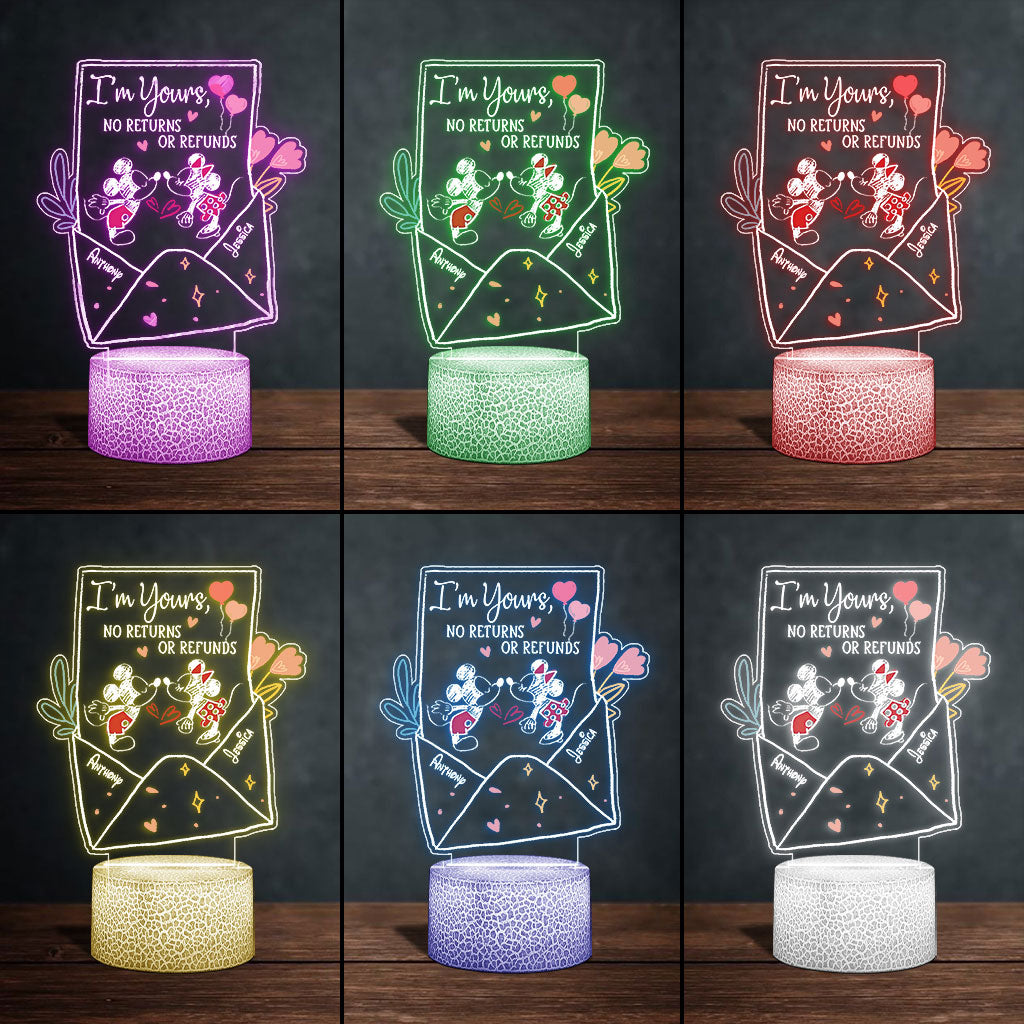 Personalized Couple Mouse Shaped Light Plaque Base with Custom Names Gift Shaped Plaque Light Base GradoCreations