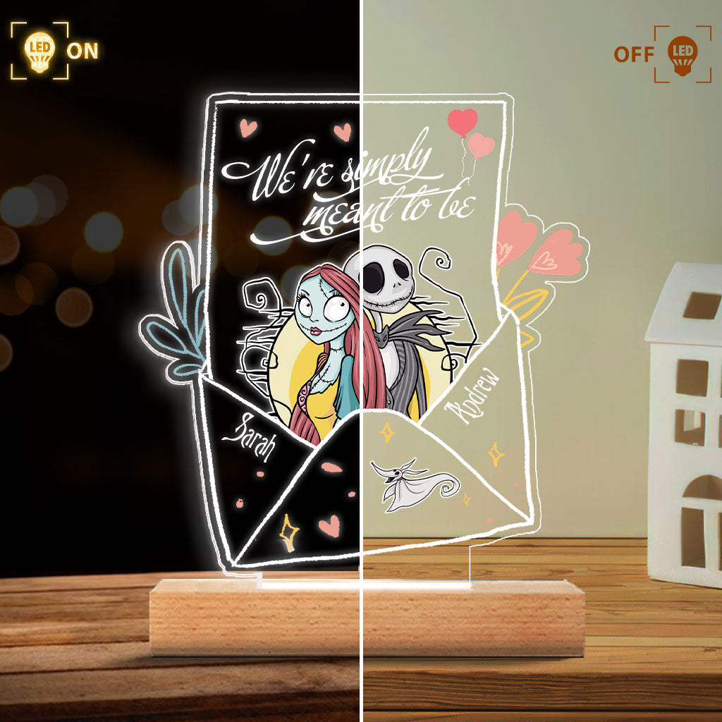 Personalized Nightmare Themed Couple Plaque Light Base Gift Shaped Plaque Light Base GradoCreations