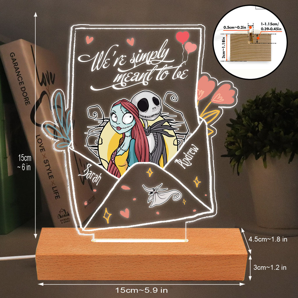 Personalized Nightmare Themed Couple Plaque Light Base Gift Shaped Plaque Light Base GradoCreations