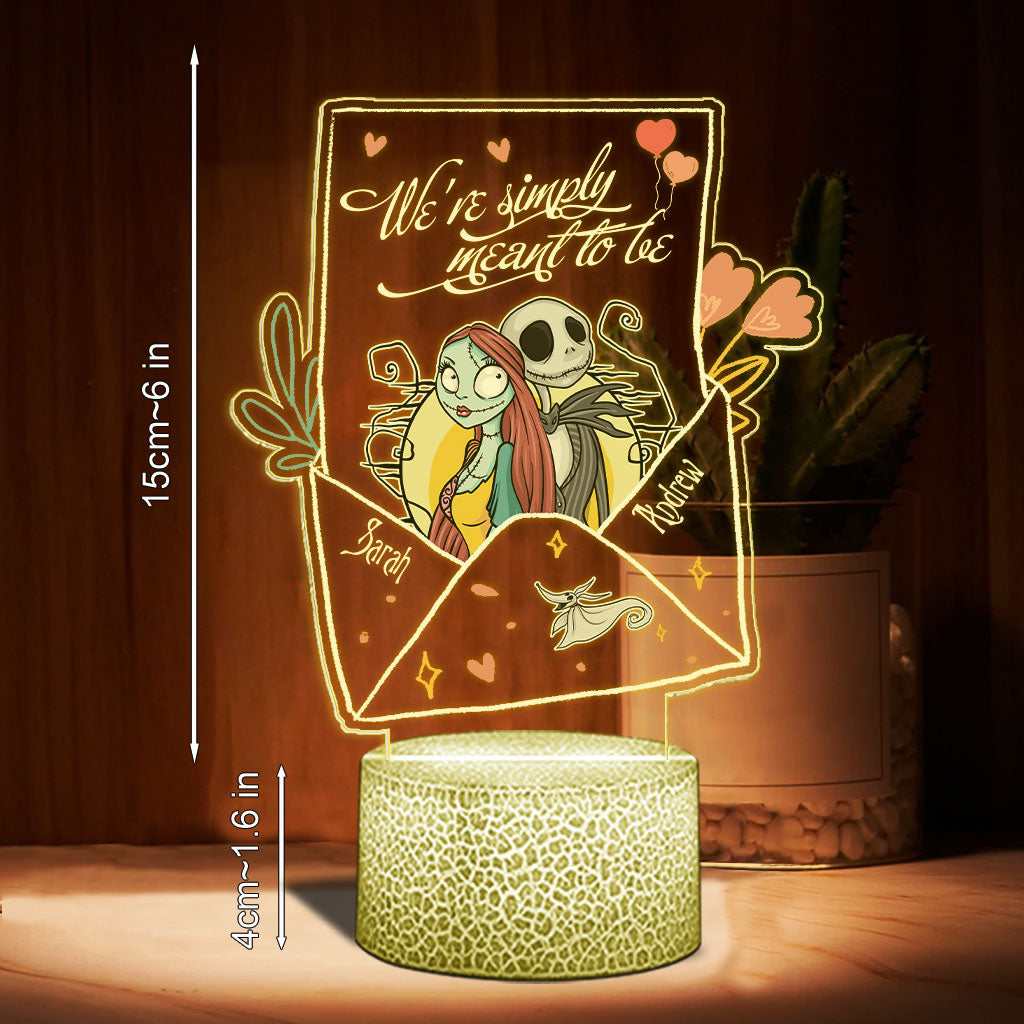Personalized Nightmare Themed Couple Plaque Light Base Gift Shaped Plaque Light Base GradoCreations
