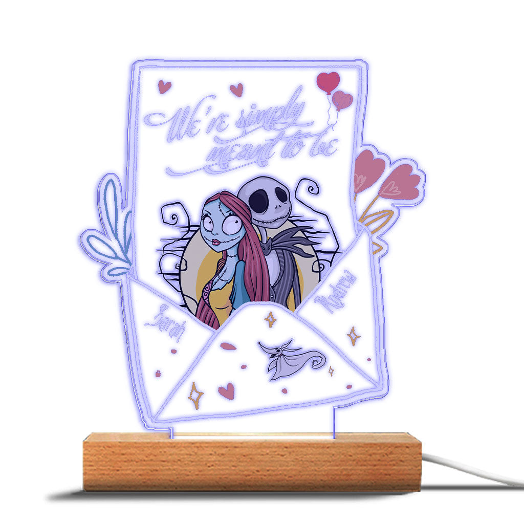 Personalized Nightmare Themed Couple Plaque Light Base Gift Shaped Plaque Light Base GradoCreations