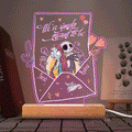 Personalized Nightmare Themed Couple Plaque Light Base Gift Shaped Plaque Light Base GradoCreations