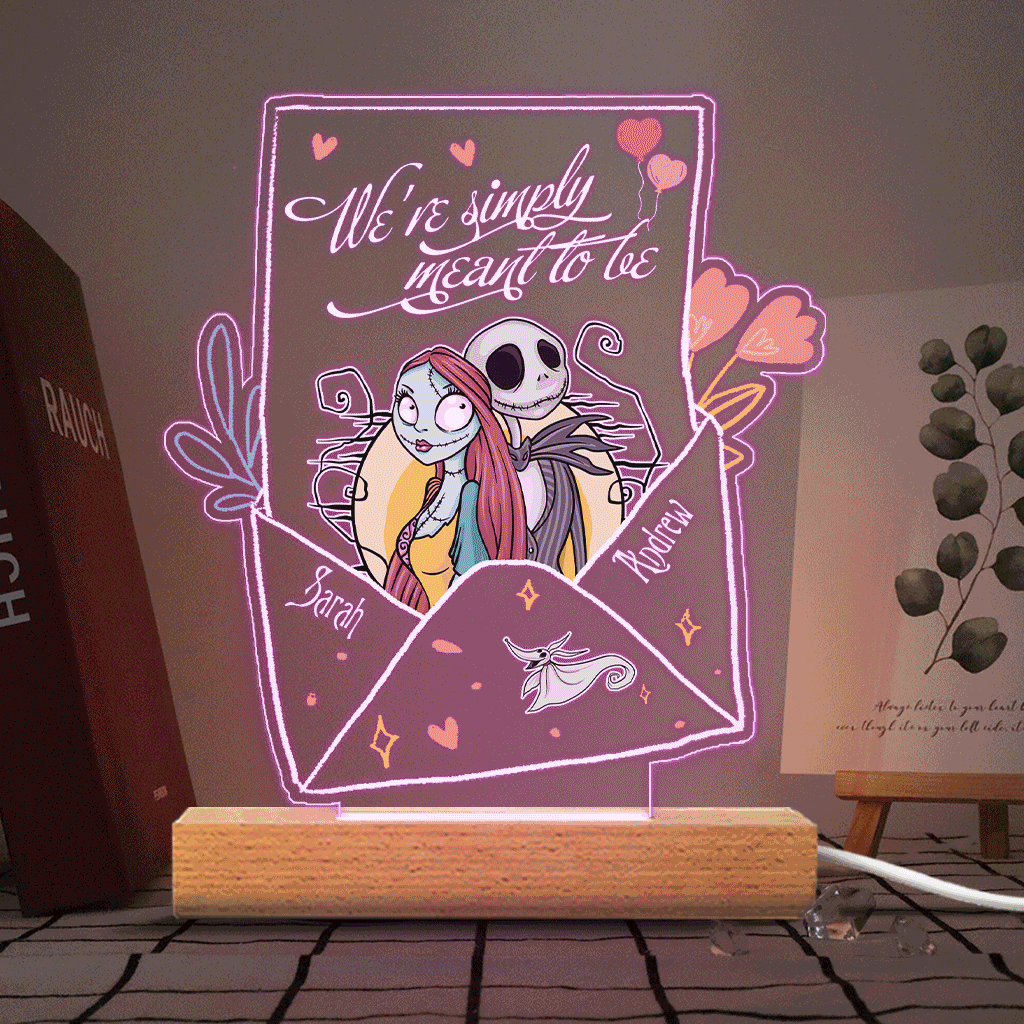 Personalized Nightmare Themed Couple Plaque Light Base Gift Shaped Plaque Light Base GradoCreations