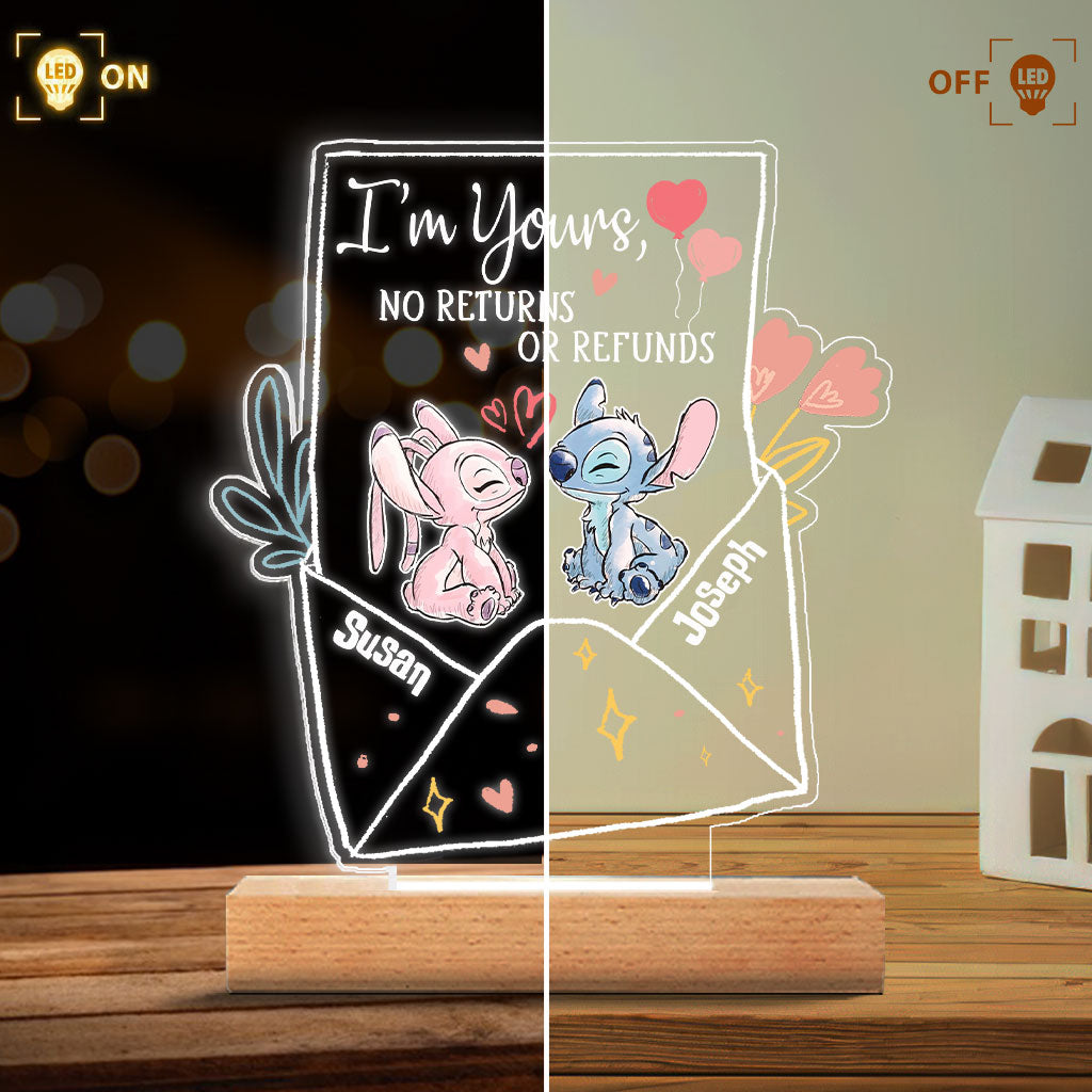 Personalized Ohana Shaped LED Plaque Light Base for Couples Shaped Plaque Light Base GradoCreations