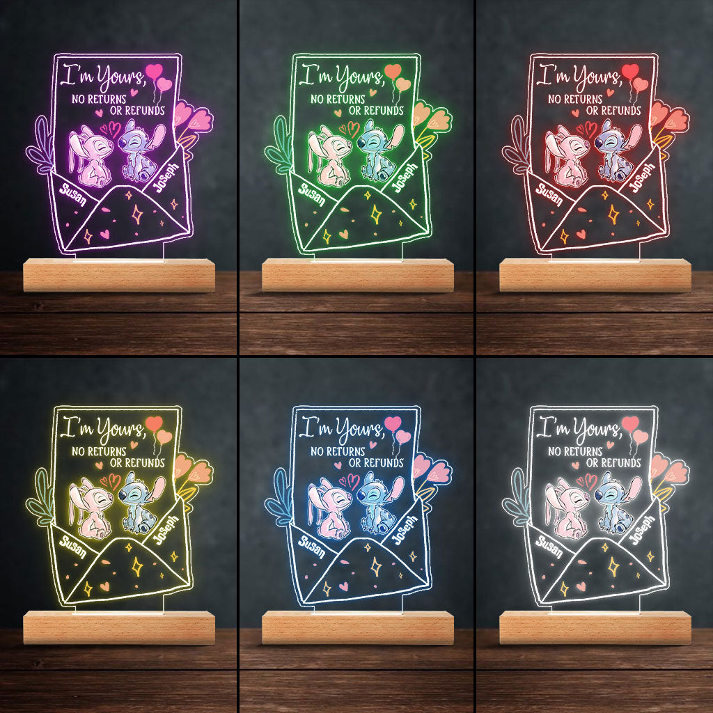 Personalized Ohana Shaped LED Plaque Light Base for Couples Shaped Plaque Light Base GradoCreations