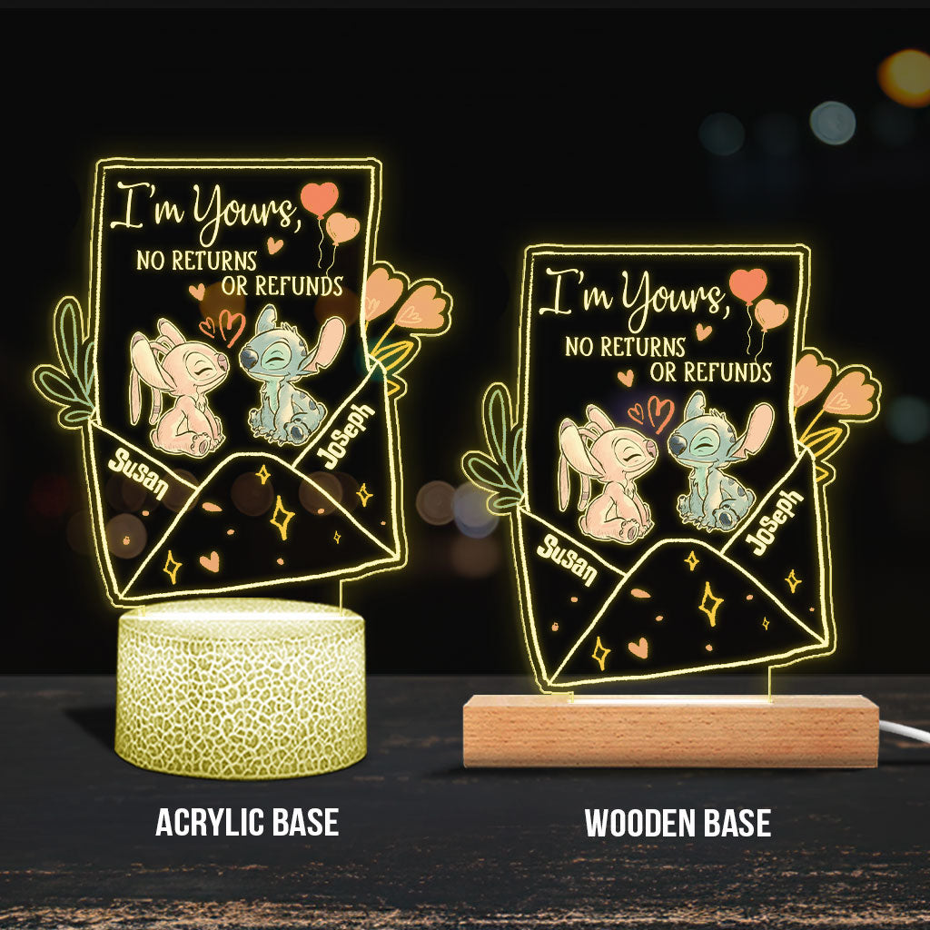 Personalized Ohana Shaped LED Plaque Light Base for Couples Shaped Plaque Light Base GradoCreations