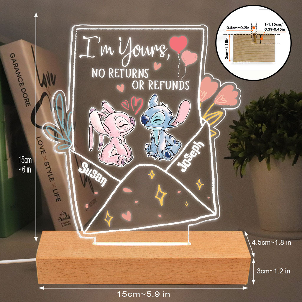 Personalized Ohana Shaped LED Plaque Light Base for Couples Shaped Plaque Light Base GradoCreations