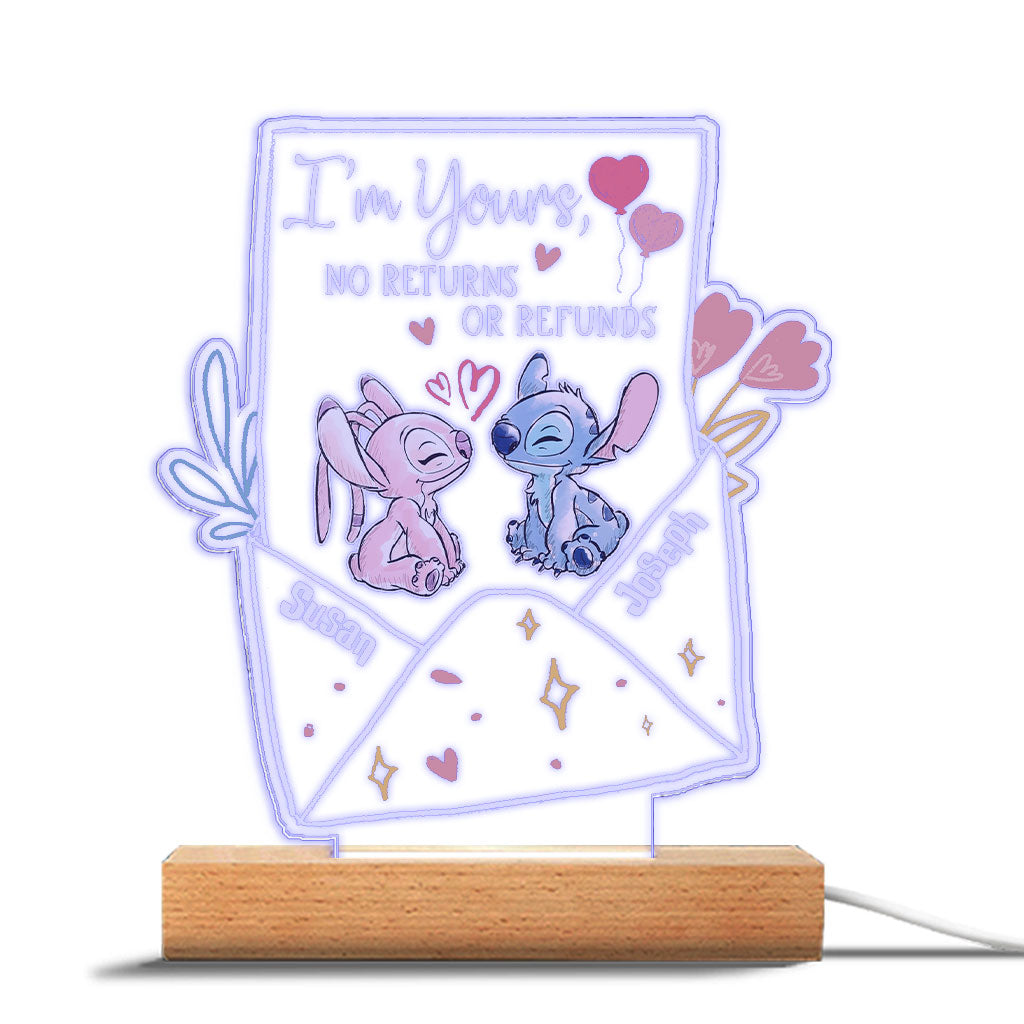Personalized Ohana Shaped LED Plaque Light Base for Couples Shaped Plaque Light Base GradoCreations