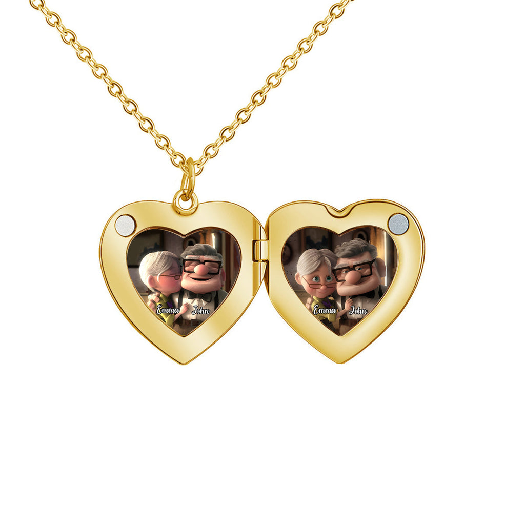 Personalized Heart Locket Pendant Necklace Custom Photo Gift for Mom Locket Pendant Necklace GradoCreations