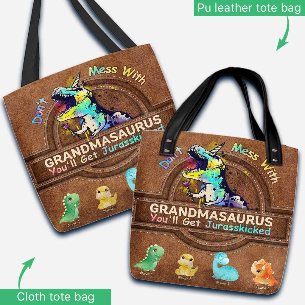 Personalized Grandmasaurus Tote Bag Custom Name Gift for Mom Tote Bag GradoCreations