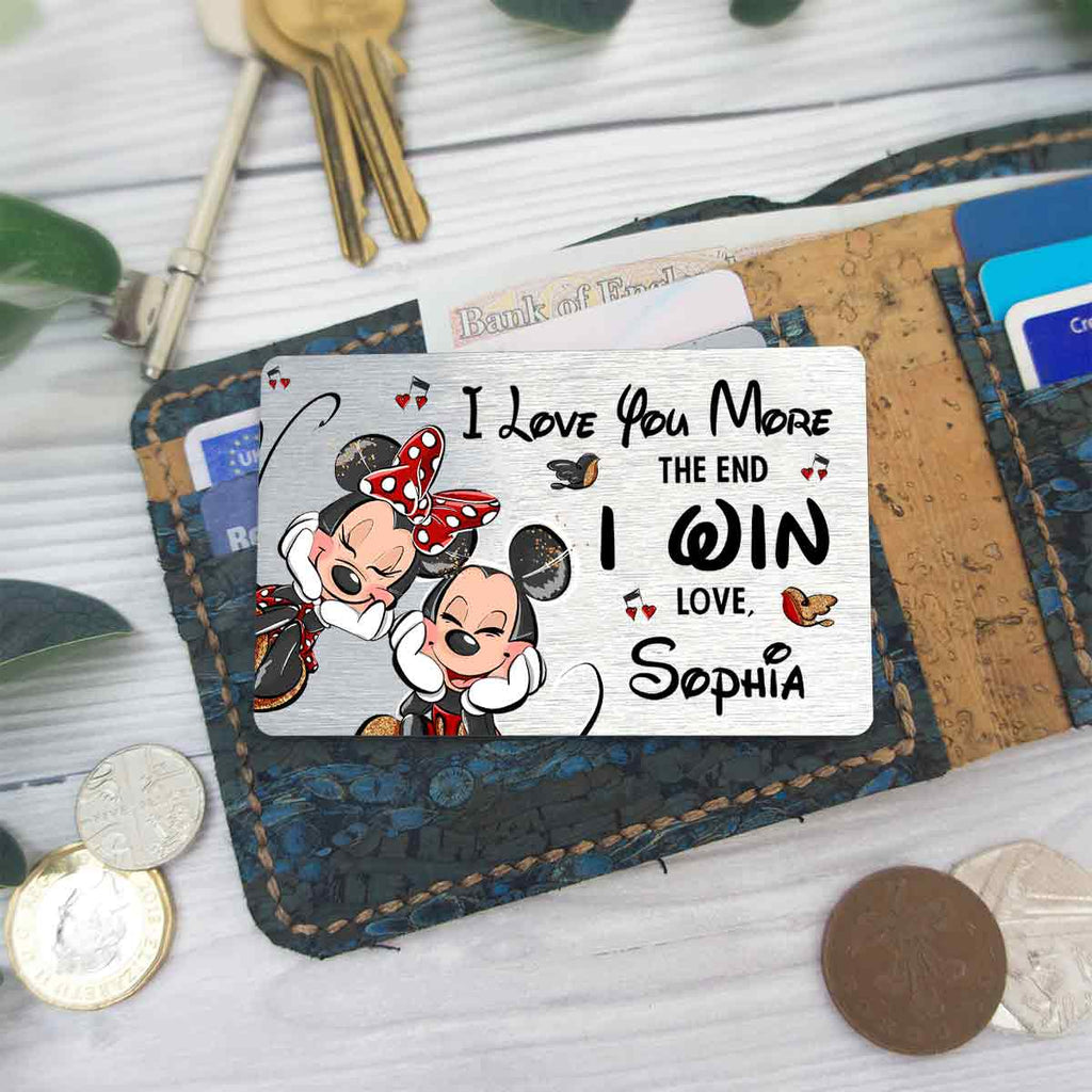 Personalized Metal Wallet Insert Card Custom Message Gift for Partner Wallet Insert Card GradoCreations
