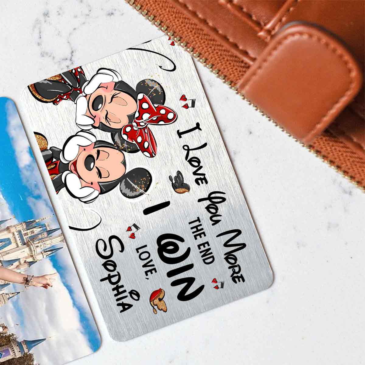 Personalized Metal Wallet Insert Card Custom Message Gift for Partner Wallet Insert Card GradoCreations