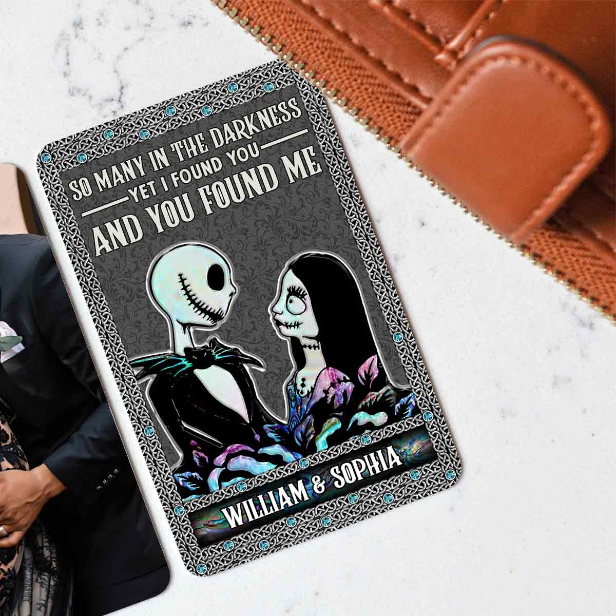 Personalized Metal Wallet Insert Card Custom Name Gift for Couples Wallet Insert Card GradoCreations