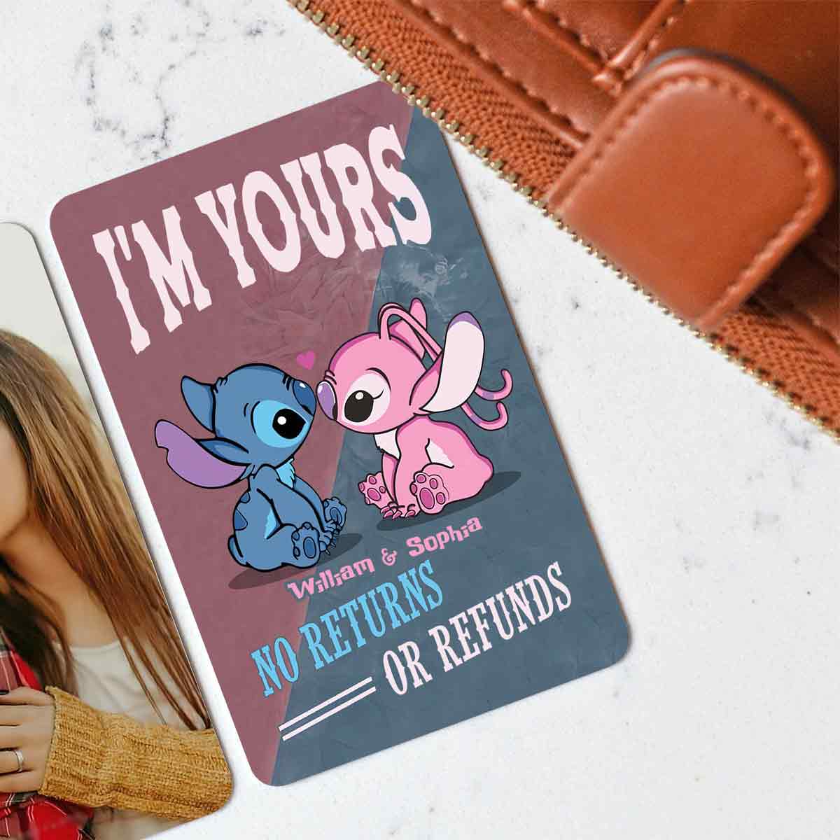 Personalized Metal Ohana Wallet Insert Card with Custom Message Gift for Couples Wallet Insert Card GradoCreations