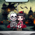 Personalized Horror Couple Car Ornament Custom Name Gift One-sided Custom Shaped Car Ornament GradoCreations